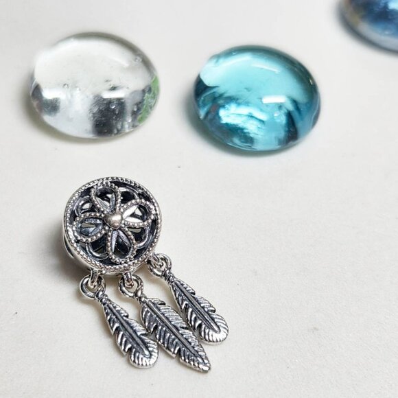 Authentic Pandora Dream Catcher Follow Your Dream Engraved 925 Dangle Bead Charm - Picture 5 of 6